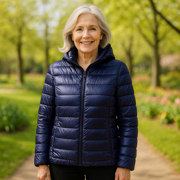 Ulla | Puffer Jacket in Navy Blue