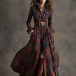 Mandy plaid belted shirt dress, view 7