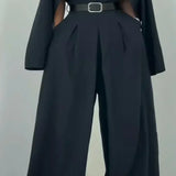 Claudine three-piece bustier set in Navy Blue, front view