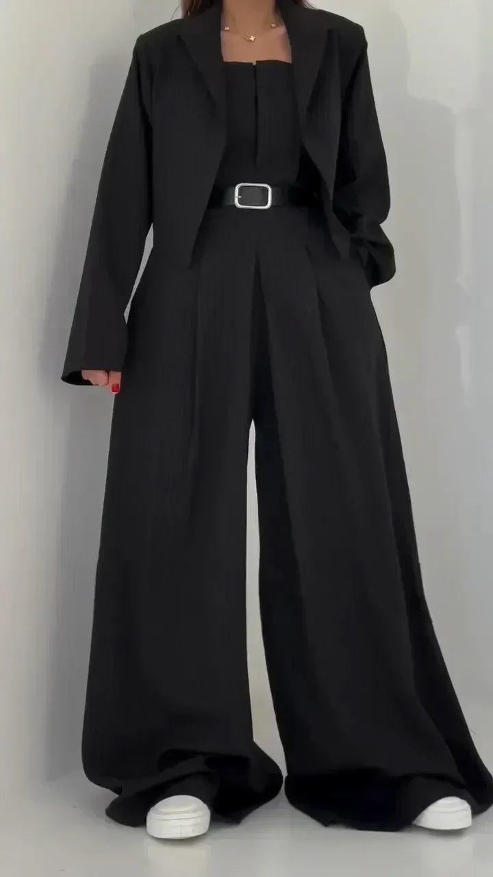 Claudine three-piece bustier set in Black, view 5