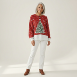 Sadie | Red Christmas Tree Jumper