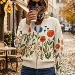 Briony wildflower meadow zip-up cardigan, view 2