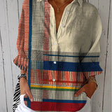 Freyja artistic colour block blouse in Multicolour, front view