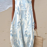 Cecily Leafy Print Midi Dress, front view