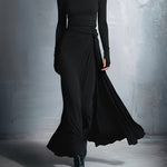 Gabriella side knot long dress in Black, view 4