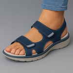 Luvita cross strap comfort sandals in Blue, front view