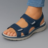 Luvita cross strap comfort sandals in Blue, front view