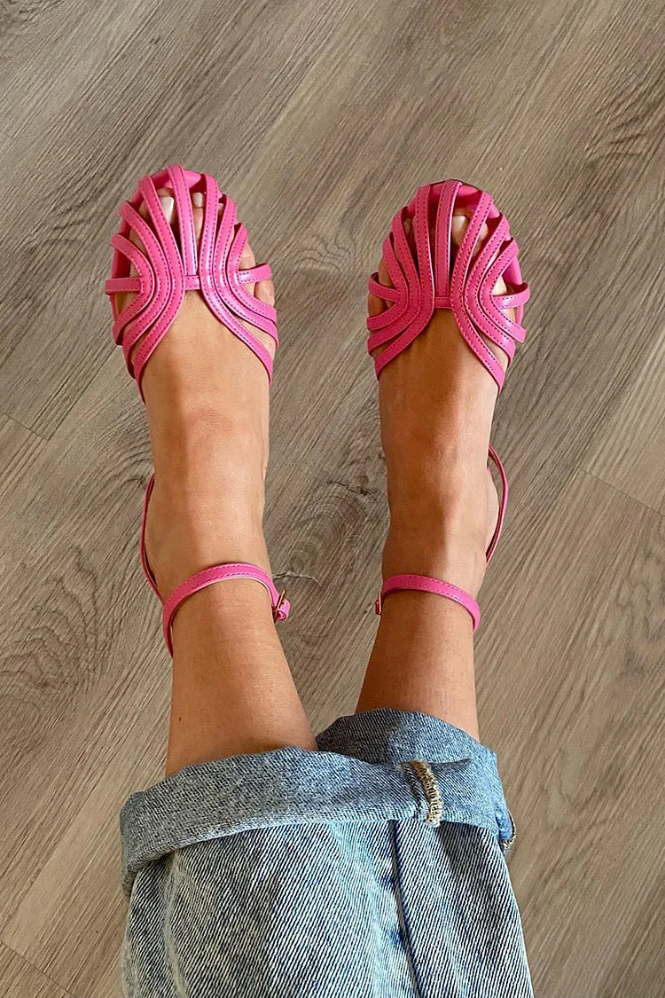 Romy layered strap sandal in Pink, view 3