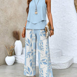 Sofia layered top and wide trousers set in Blue, view 7