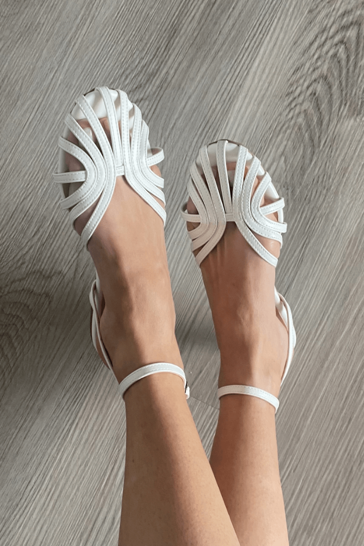 Romy layered strap sandal in White, view 4