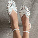 Romy layered strap sandal in White, view 4