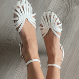 Romy layered strap sandal in White, view 4