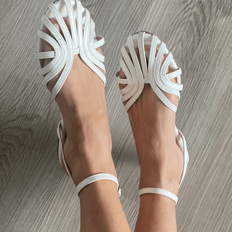 Romy layered strap sandal in White, view 4