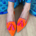 Portia plum tassel flats in Orange, view 4