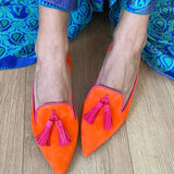 Portia plum tassel flats in Orange, view 4