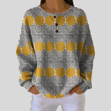 Theresa | Mustard Circle and Grid Jumper