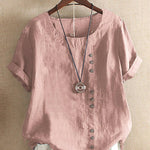 Miranda chic summer tee in Rose, front view