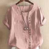 Miranda chic summer tee in Rose, front view