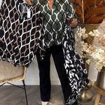 Janny geometric print blouse, view 8