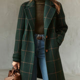 Beatrix | Check Tweed Coat with Lapel Collar