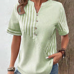Lila soft striped blouse in Green, view 5
