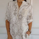 Willow floral blouse with pocket in White, view 7