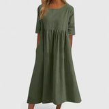 Thalyvia comfortable A line dress in Green, view 4
