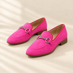 Helena fuchsia snaffle loafers, front view