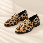 Eloise savannah print flats, front view