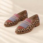 Zelda leopard loafers, front view