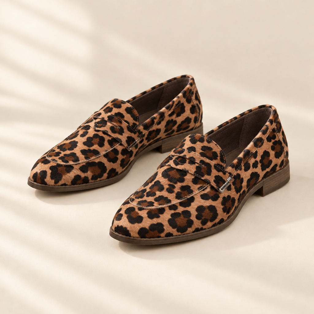 Virelle Leopard Calf Hair Mules, front view