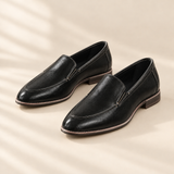 Thalia minimalist black flats, front view