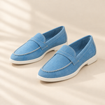 Ava casual comfort slip-ons in Light Blue, front view
