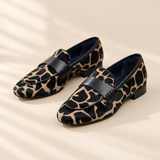 Sienna leopard print loafers, front view