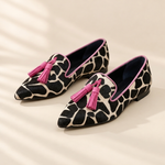 Nala animal print tassel flats in Pink, front view