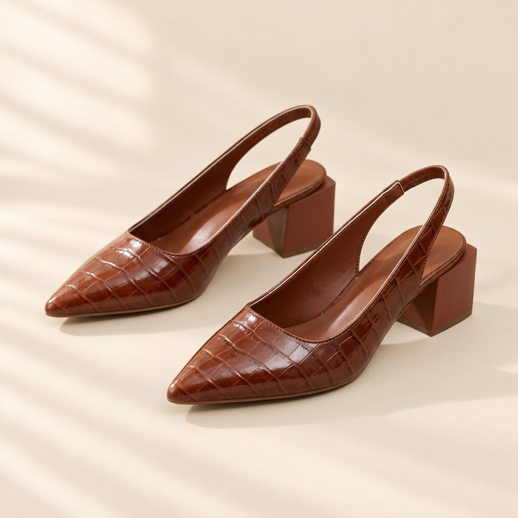 Lynn Orthopaedic Slingback Heels in Brown, view 3