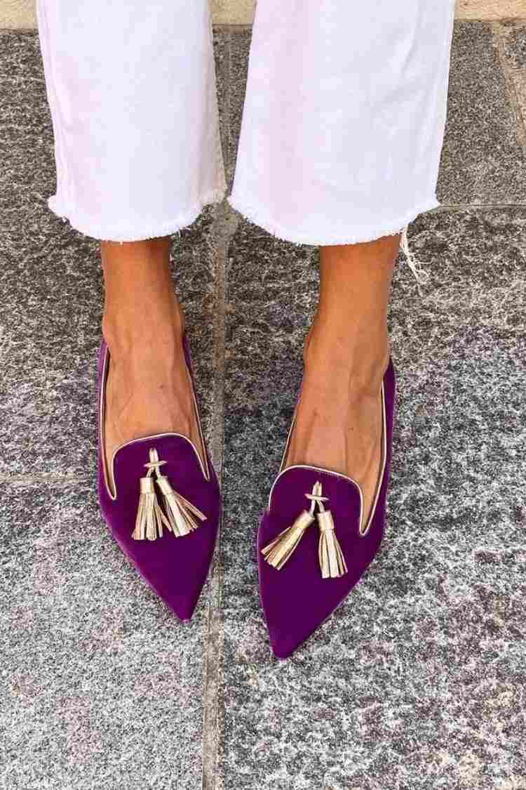 Portia plum tassel flats, view 8