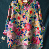 Clarano Brooks playful print blouse in Bloom, front view