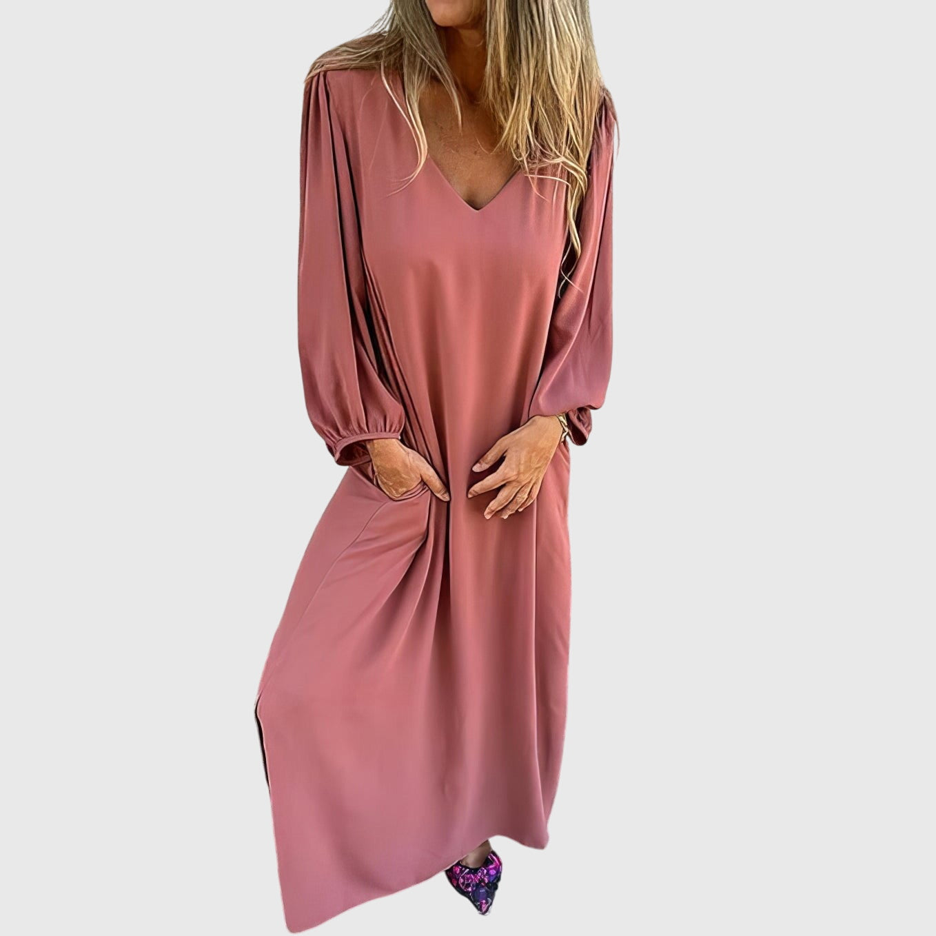 Carol Long Boho Dress in Pink, view 2