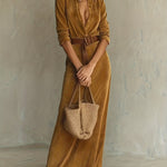 Aurelia belted suede look dress, view 2