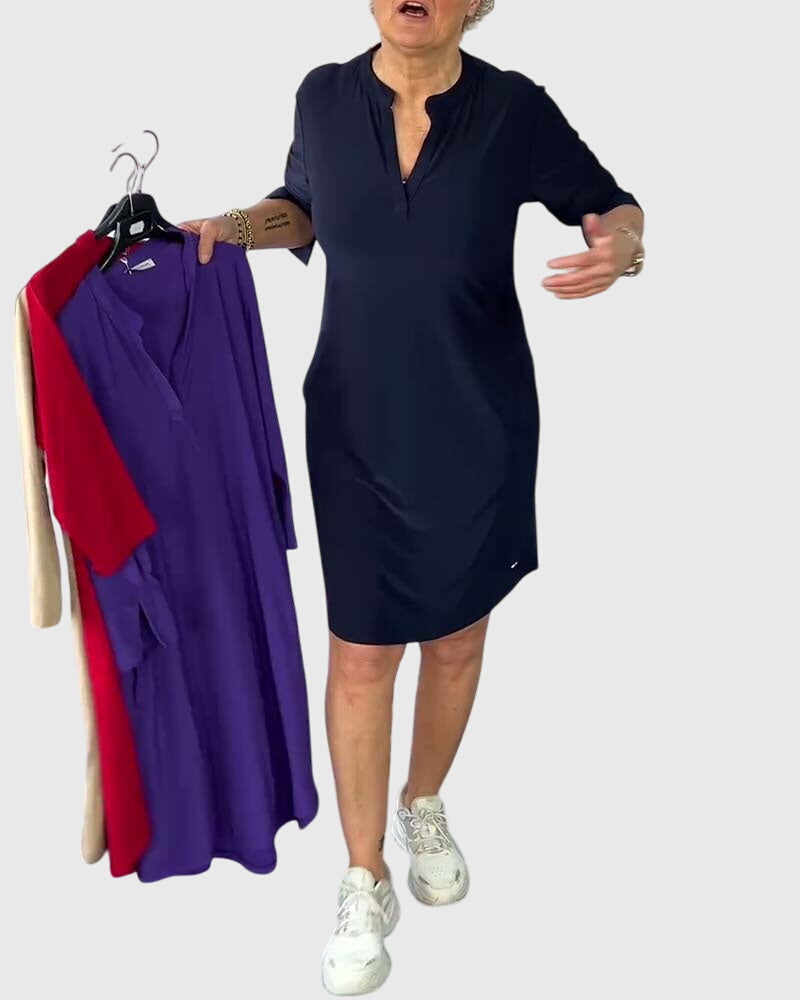 Katherine V-neck dress, view 4