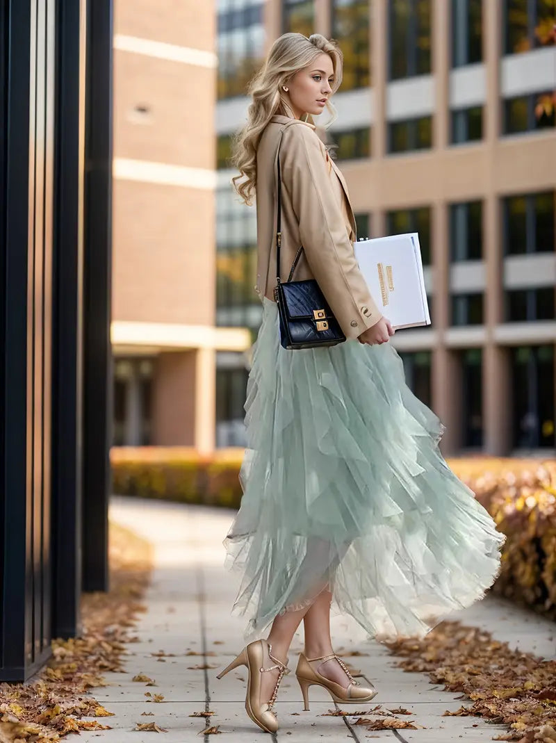 Cecil mesh layered tutu skirt, view 2