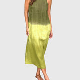 Mira ombre print maxi dress in Green, view 7