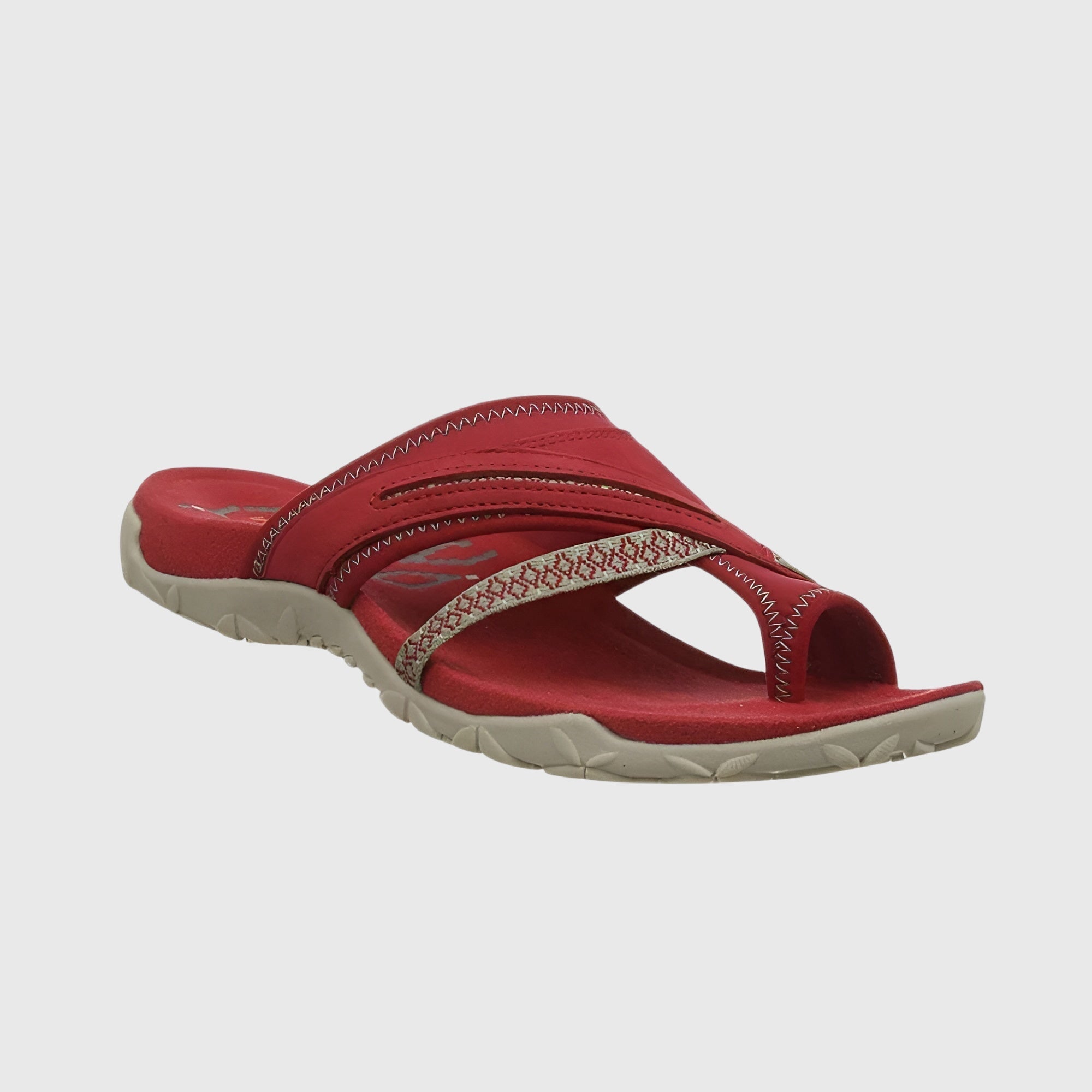 Jade Ergonomic Toe Post Sandals in Red, view 8