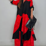 Moriel artistic print two-piece set in Red, view 2
