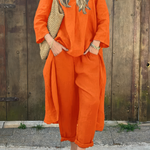 Maggie elegant two-piece set in Orange, view 7