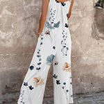 Comfortable Large Daisy Print Dungarees, view 4