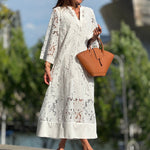 Luana white lace summer dress, view 3