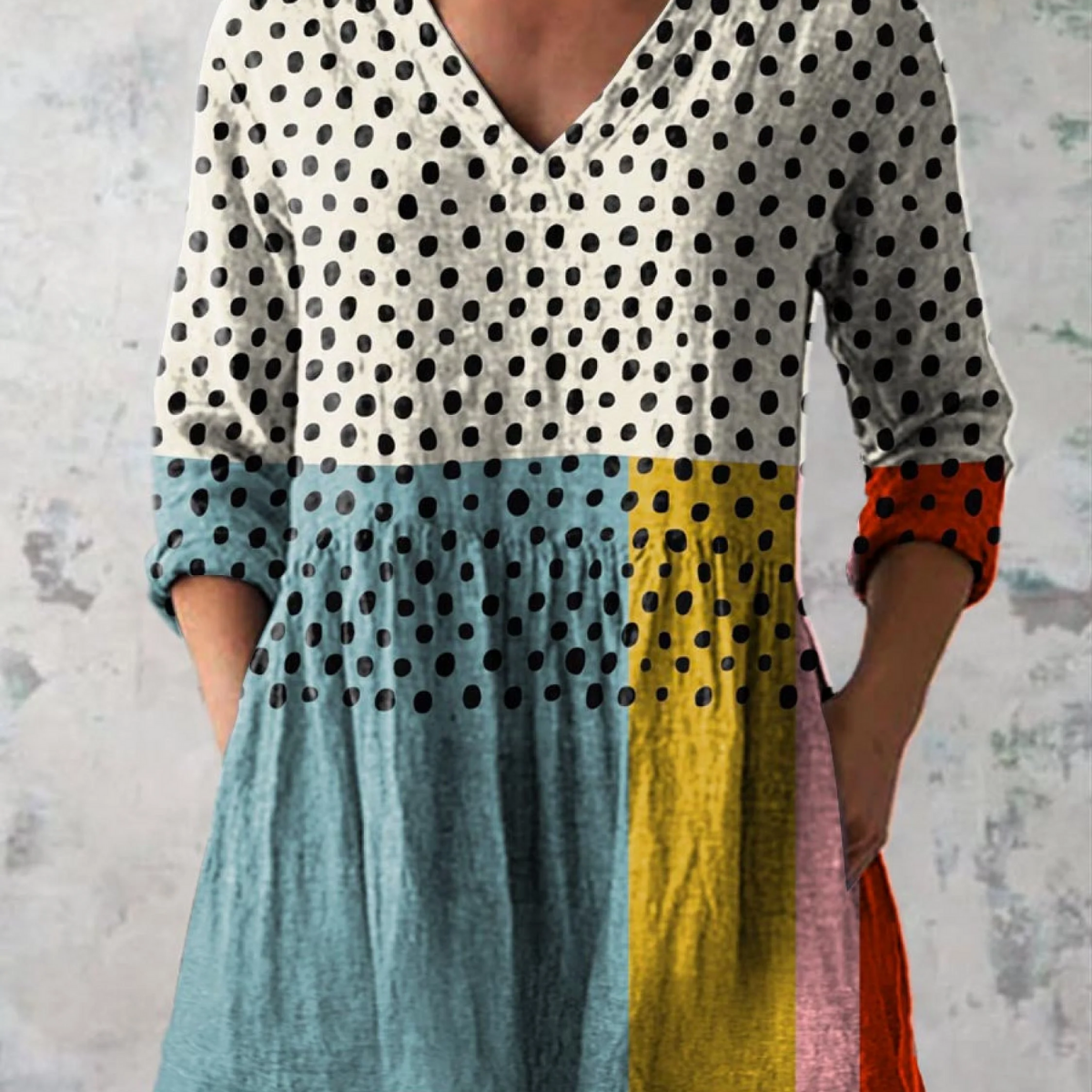 Valerie pastel print blouse in Multicolour, front view