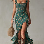 Mayfair retro print midi dress, view 9